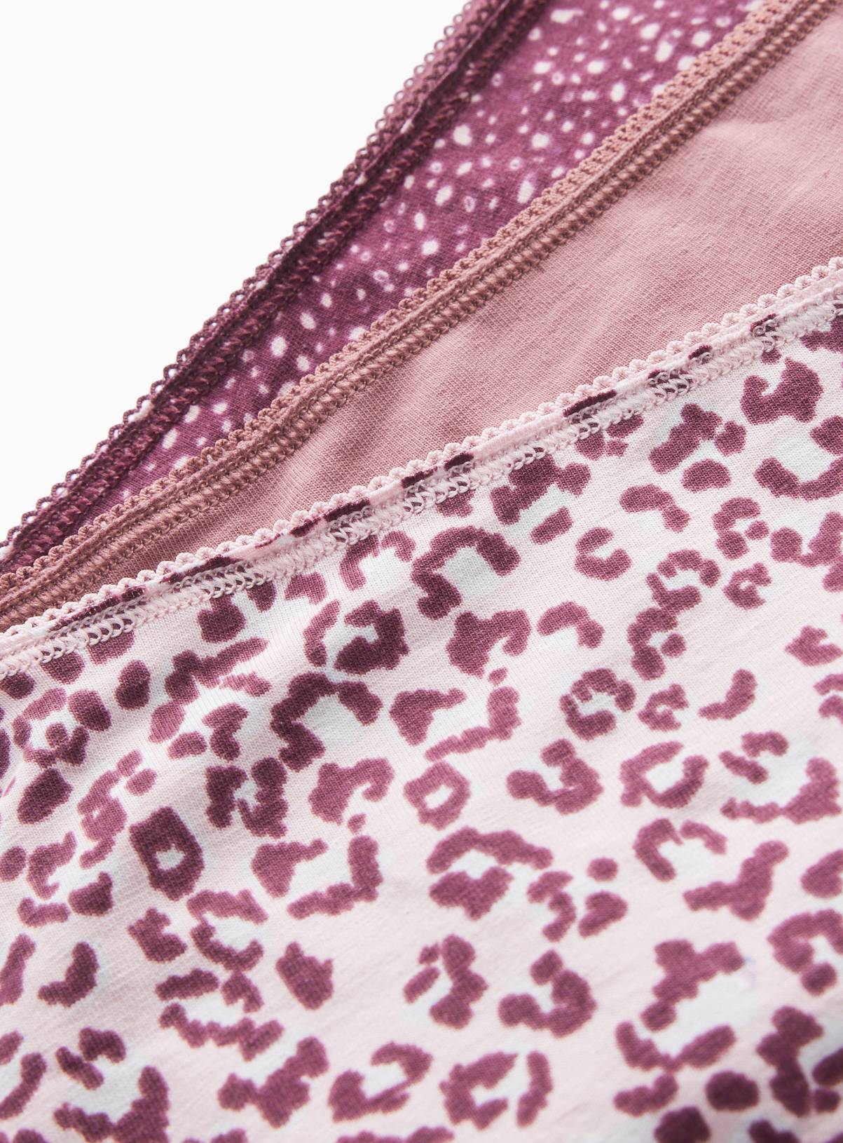 Burgundy Leopard Print Midi Briefs 5 Pack 16 - Image 3